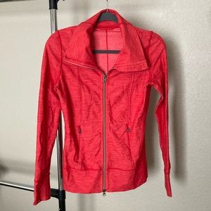 Lululemon red space funnel neck two way zip jacket